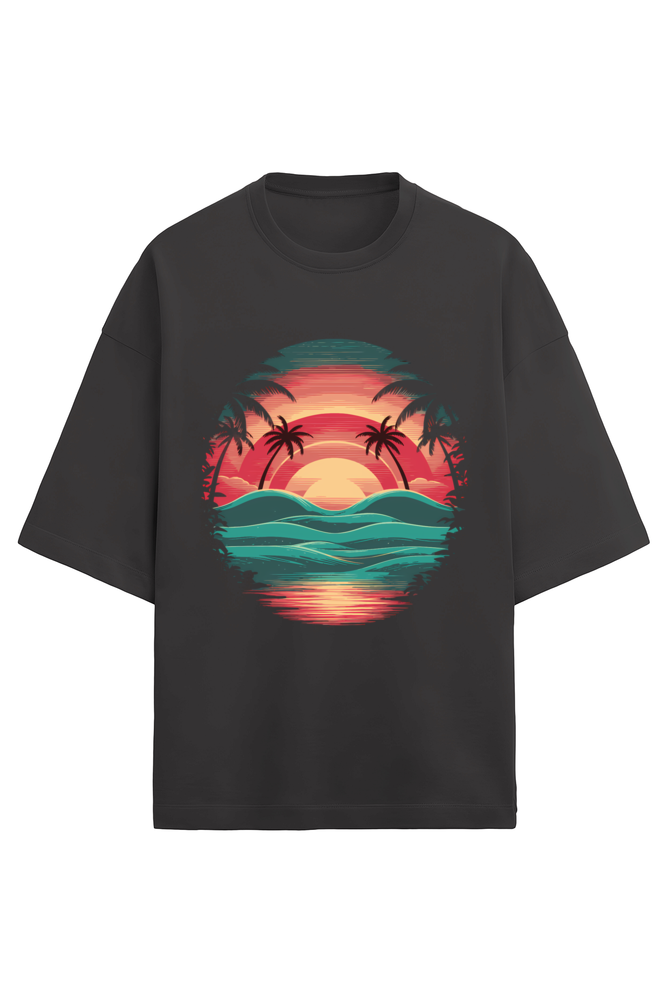 Sunset Paradise Terry Oversized T-Shirt  [UNISEX]