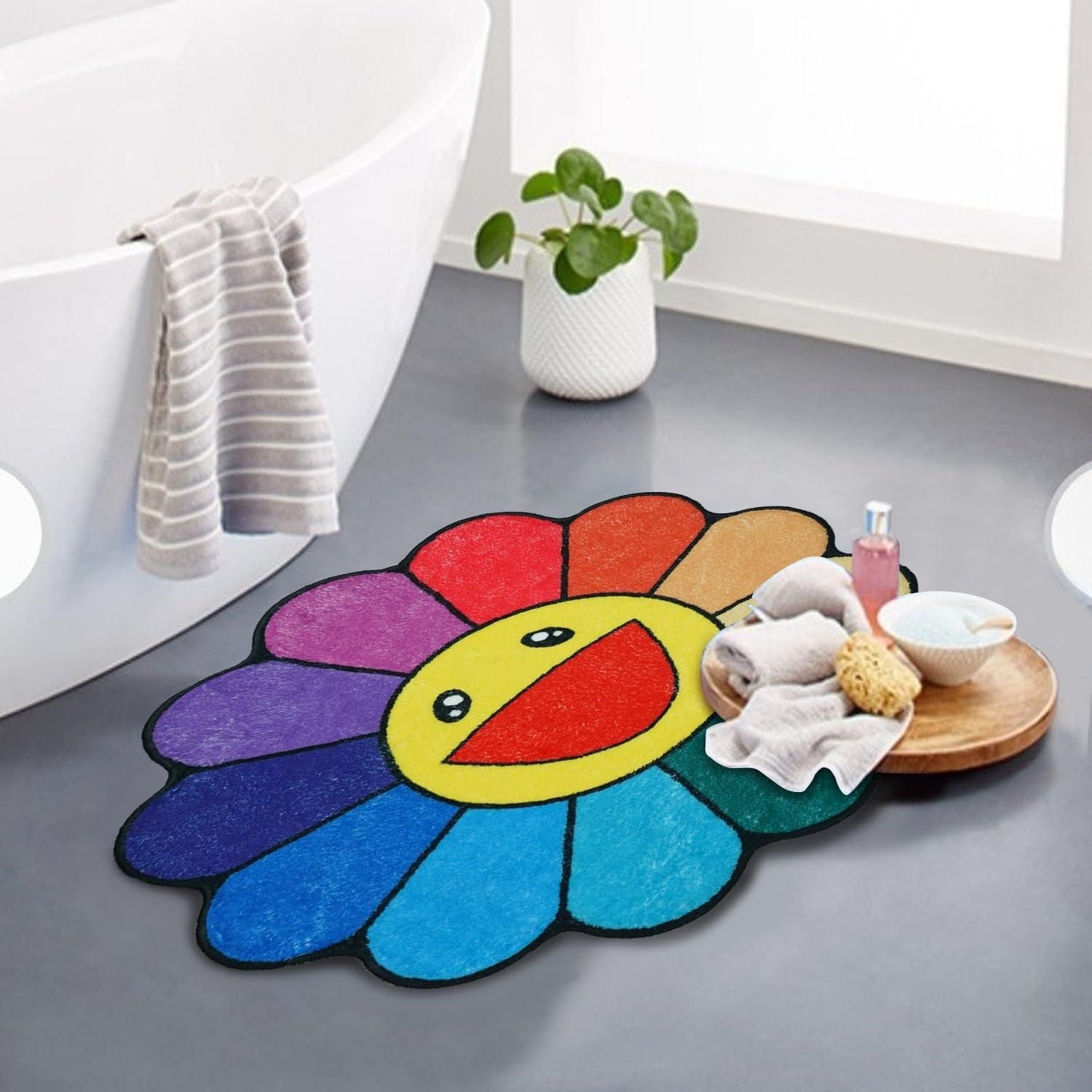 Sunflower Bathroom Rugs for Kids