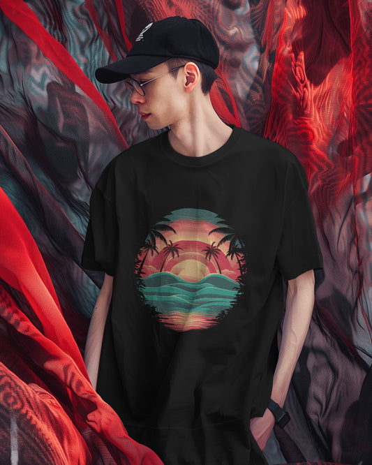 Sunset Paradise Terry Oversized T-Shirt  [UNISEX]